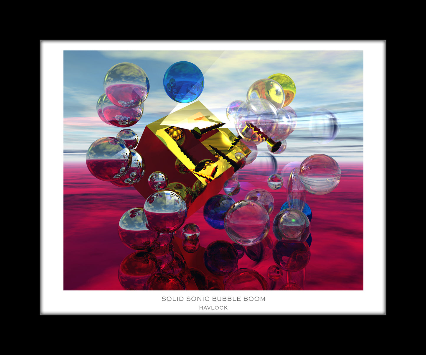 Solid Sonic Bubble Boom ~ Liquid Geometry - 8x10 Print in Collector's Sleeve