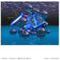 SILICON SCREWS BLAZING BLUE - Liquid Geometry- Metal Print, Limited Edition 18" x 24"