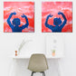 PRIVATE DANCERS (Isabella & Elizabeth) - Diptych Set  - 12x12 each Original Painting - Joey Havlock & Rhonda Havlock Collaboration