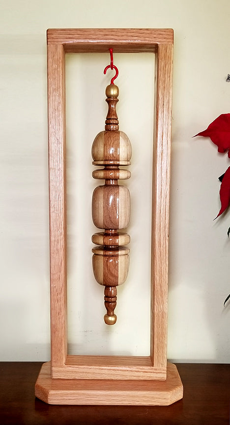 CLASSICO - 16" White Oak and Poplar Wood Lathe Turned Ornament