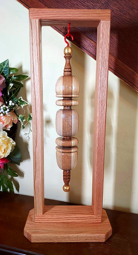 CLASSICO - 16" White Oak and Poplar Wood Lathe Turned Ornament