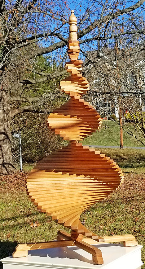 Ascending Oak - Solid Oak Spiral Tree Sculpture