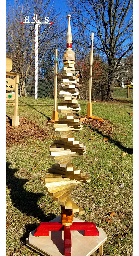 The Golden Oak - Solid Oak Spiral Tree Sculpture