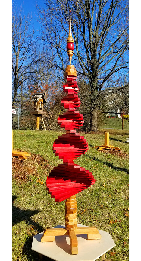 Scarlet Oak - Solid Oak Spiral Tree Sculpture