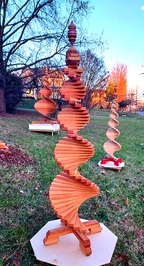 Timber Swirl - Solid Oak Spiral Tree Sculpture