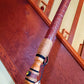 Walking Stick - MORPHEUS - 61" Red Oak - Brown Crocodile grip, with custom Display Stand