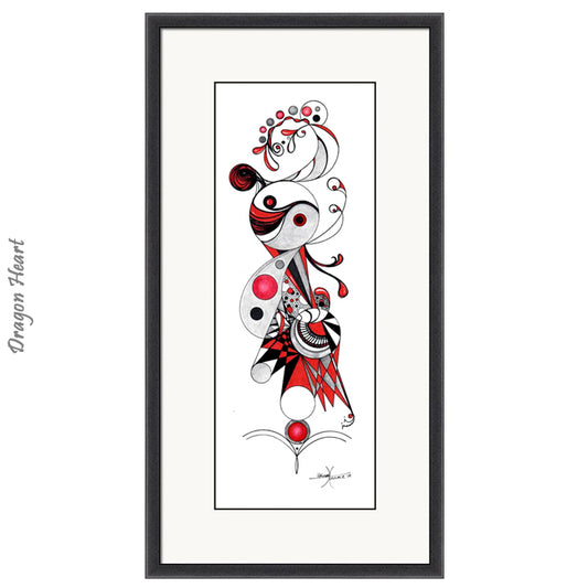 DRAGON HEART - Original Drawing - Abstract Geometry by Rhonda Havlock
