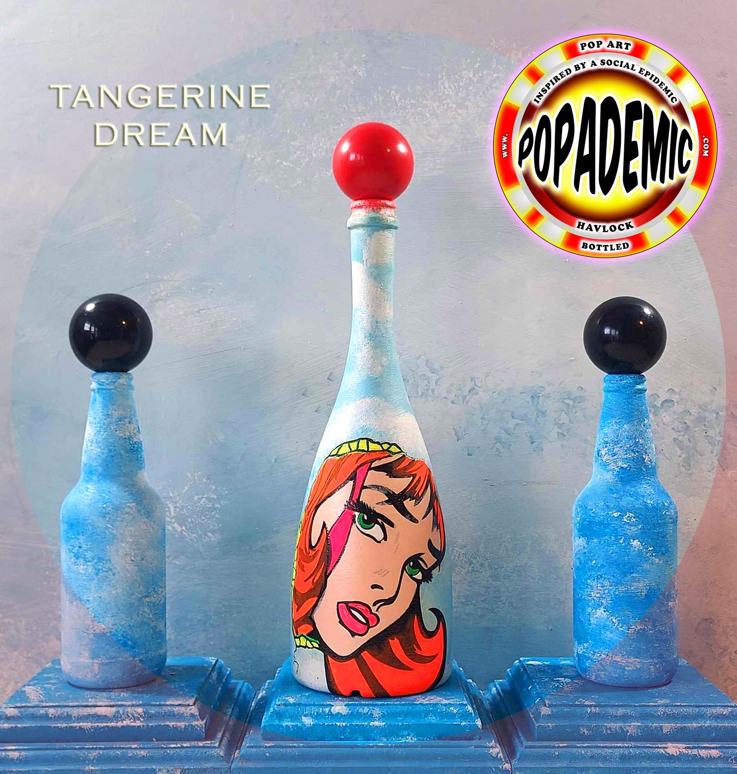Popademic - TANGERINE DREAM - Original Painted Bottle - Joey & Rhonda Havlock