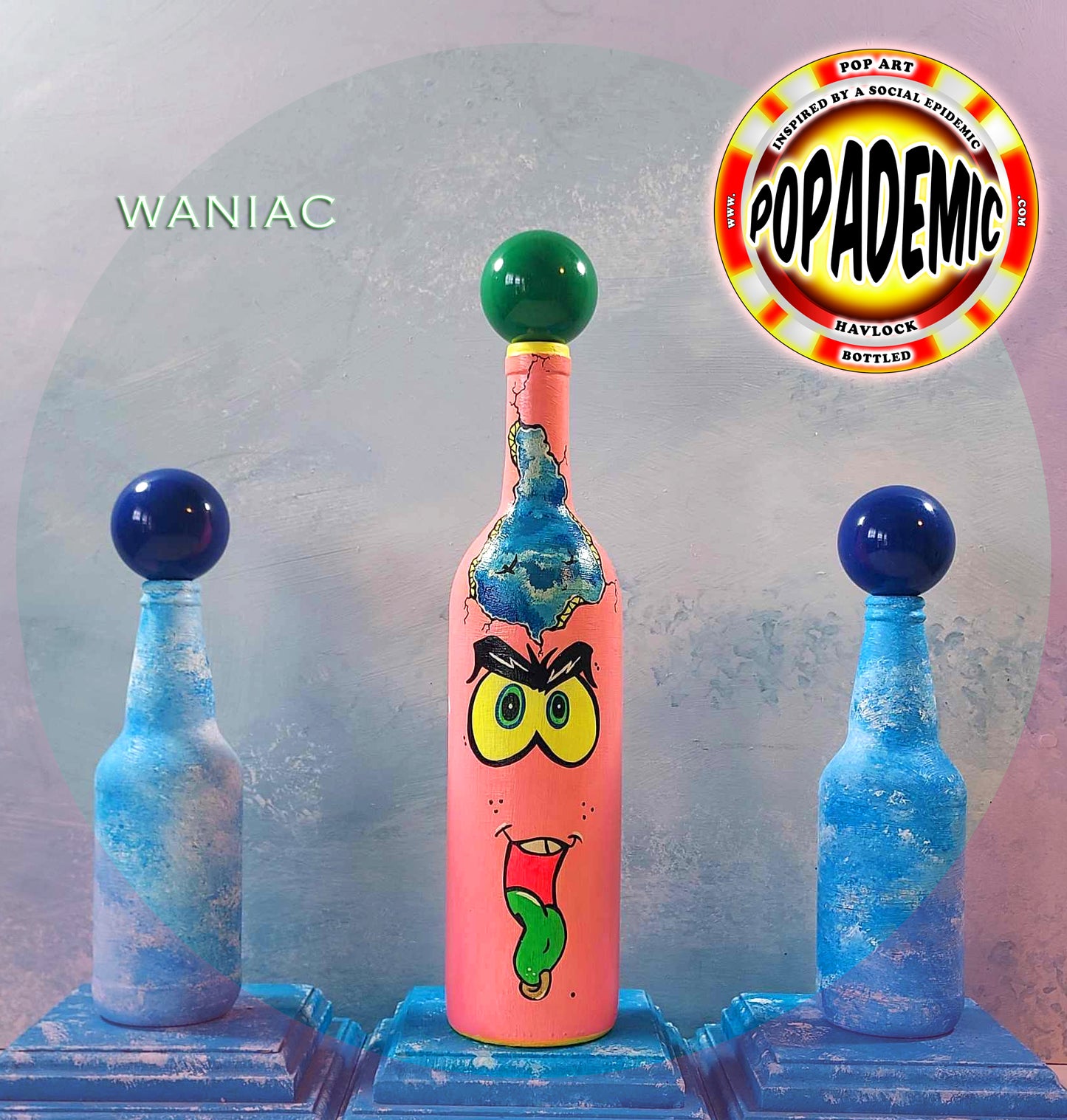 Popademic - WANIAC - Original Painted Bottle - Joey & Rhonda Havlock