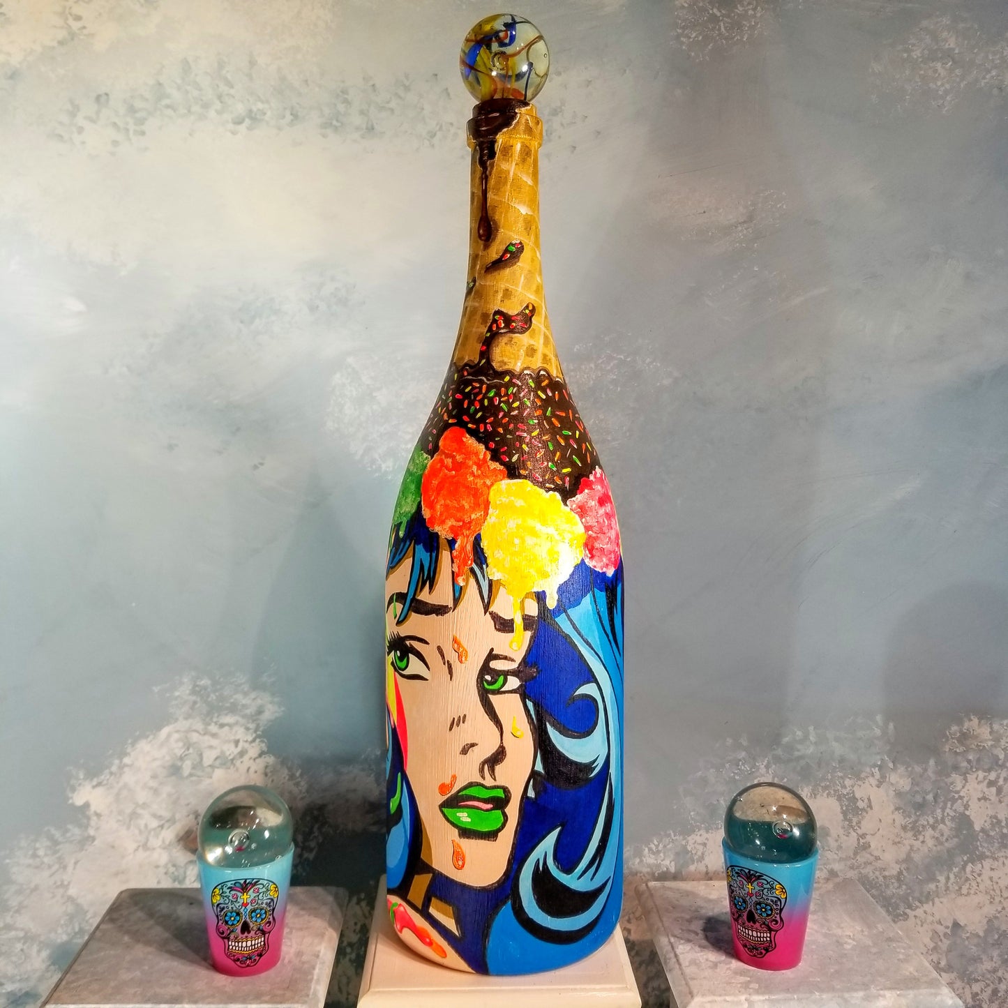 Popademic - SHERRY SUGARSPRINKLES - Original Painted Bottle - Joey & Rhonda Havlock