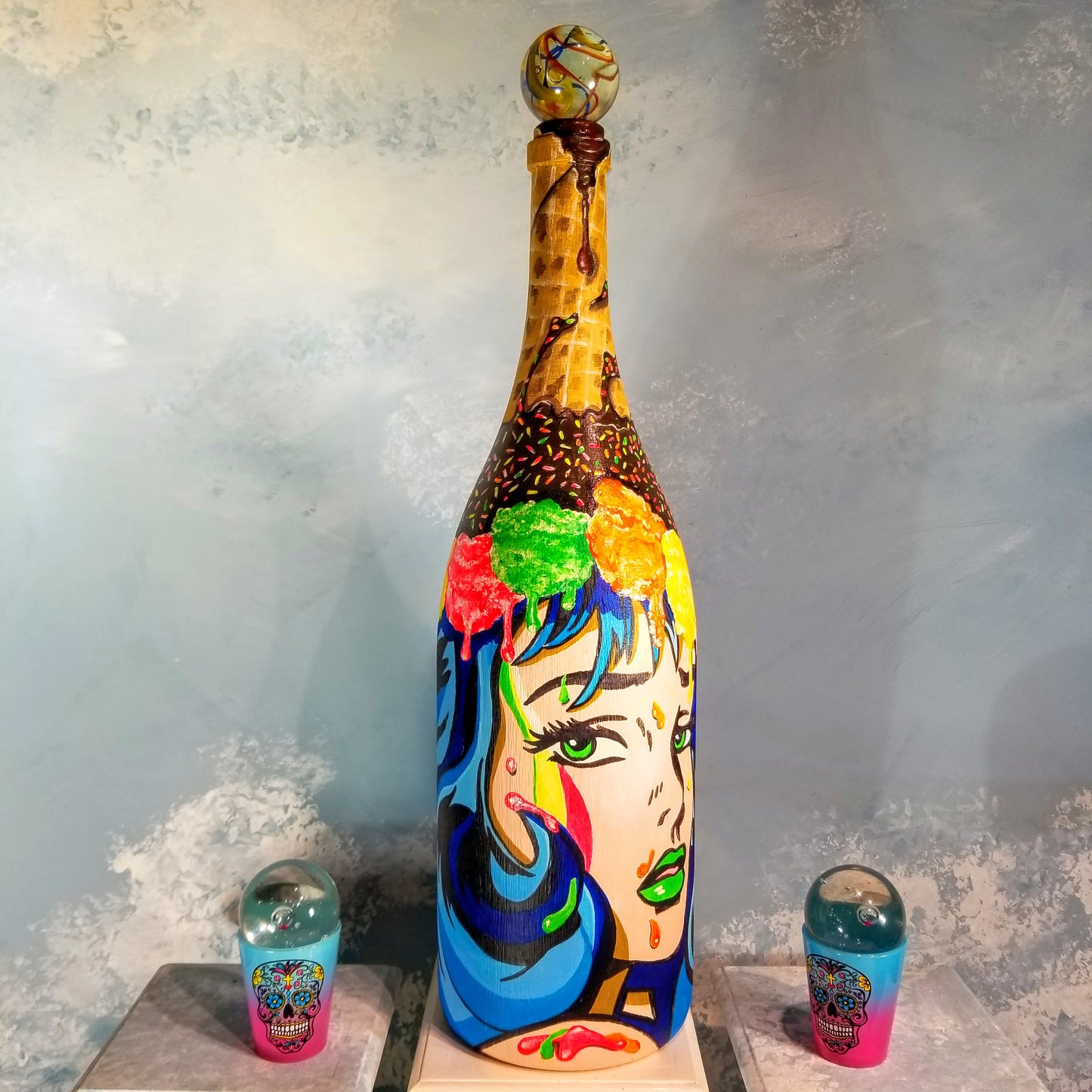 Popademic - SHERRY SUGARSPRINKLES - Original Painted Bottle - Joey & Rhonda Havlock