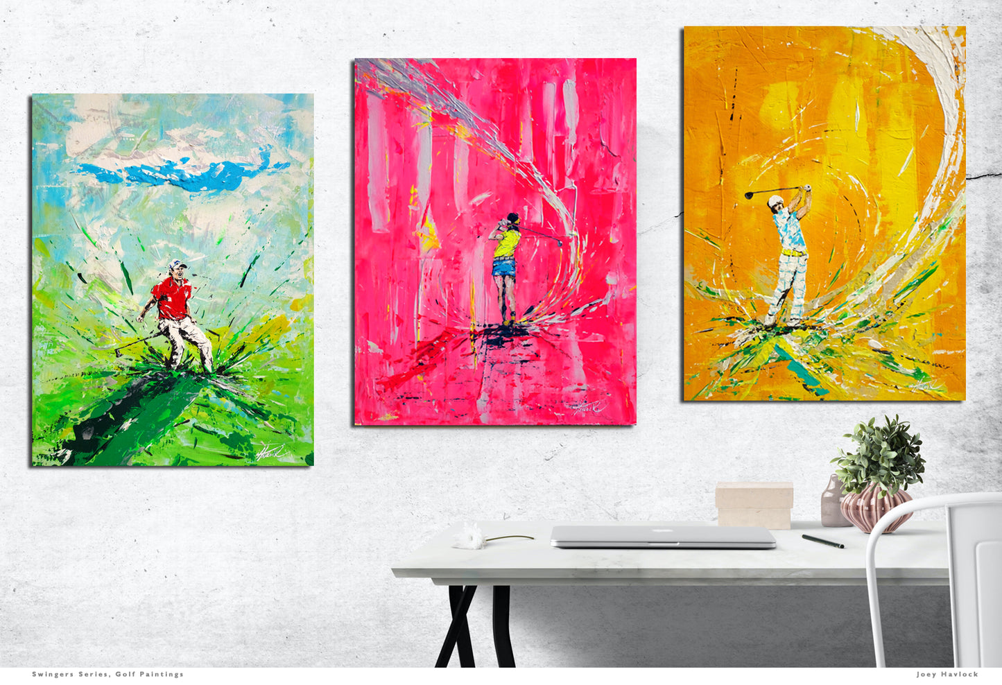 DRIVE IT WILD - Original Painting - SWINGERS - Impressionist Golf Series by Joey Havlock