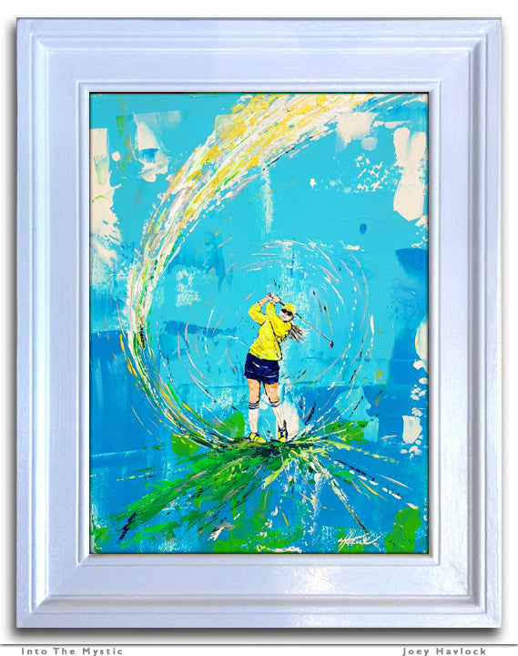 INTO THE MYSTIC - Original Painting - SWINGERS - Impressionist Golf Series by Joey Havlock