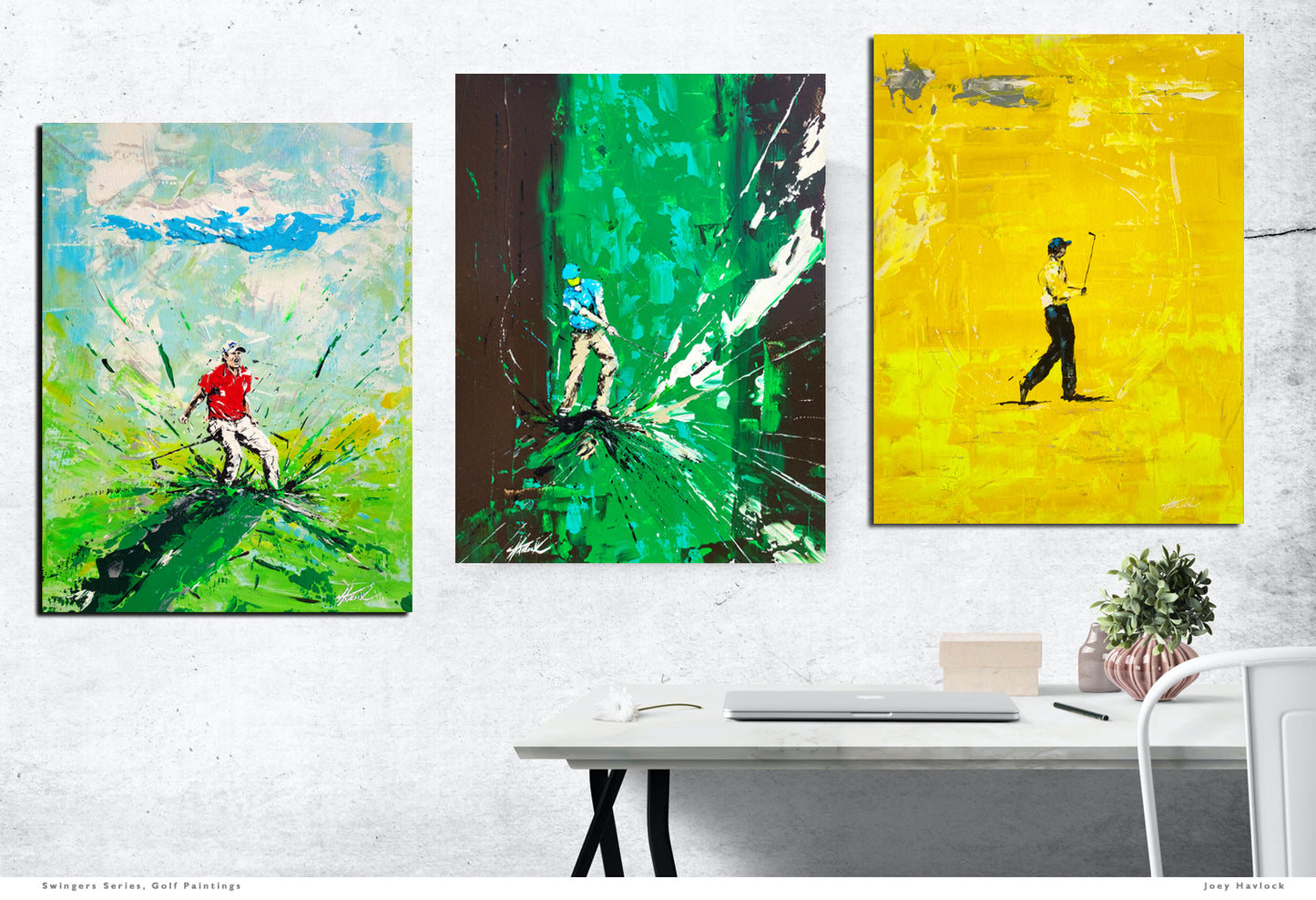 JUNGLE FEVER - Metal Print, Limited Edition 9" x 12" - SWINGERS - Impressionist Golf Series by Joey Havlock