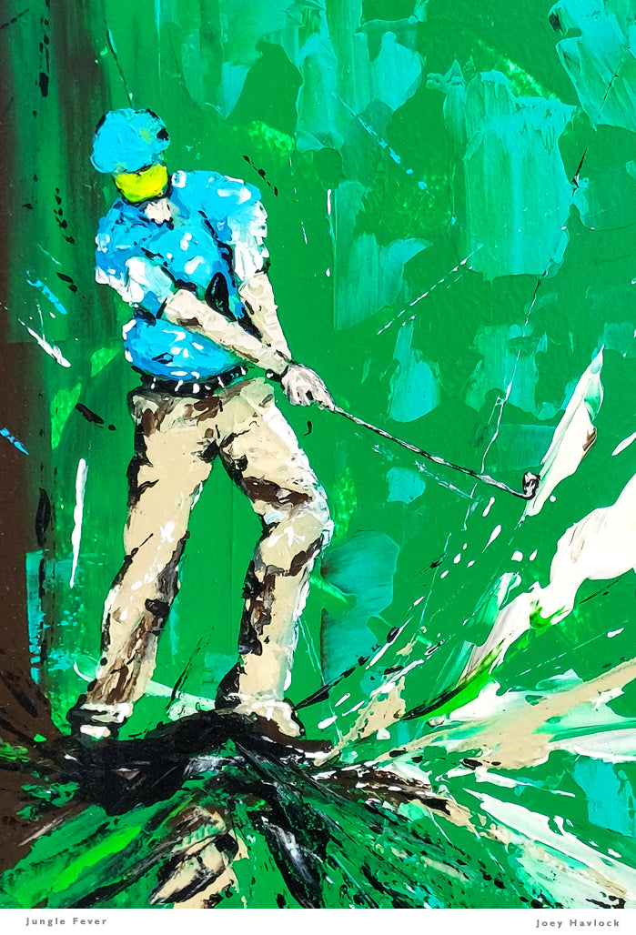 JUNGLE FEVER - Metal Print, Limited Edition 9" x 12" - SWINGERS - Impressionist Golf Series by Joey Havlock