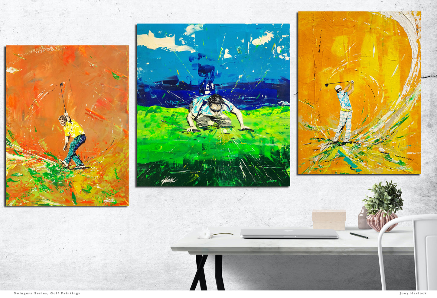 MAKE A WISH - Original Painting - SWINGERS - Impressionist Golf Series by Joey Havlock