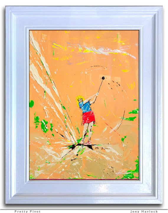 PRETTY PIVOT - Original Painting - SWINGERS - Impressionist Golf Series by Joey Havlock