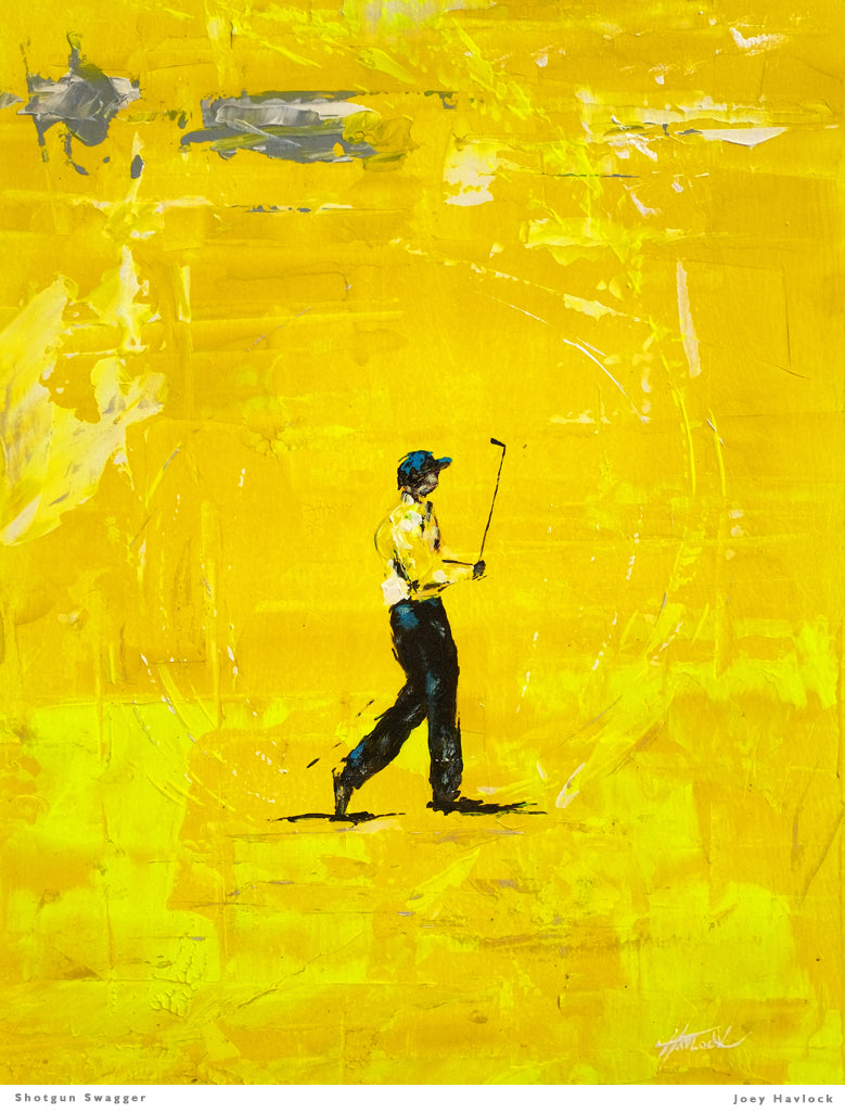 SHOTGUN SWAGGER - Metal Print, Limited Edition 9" x 12" - SWINGERS - Impressionist Golf Series by Joey Havlock