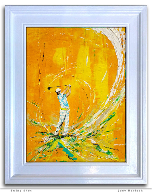 SWING SHOT - Original Painting - SWINGERS - Impressionist Golf Series by Joey Havlock