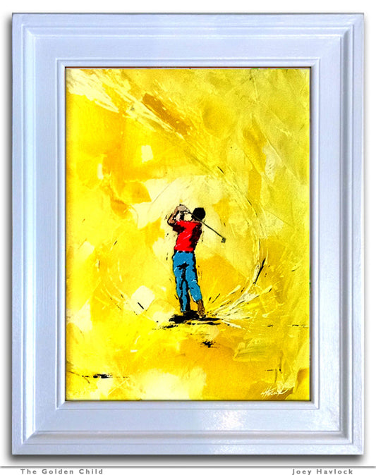 THE GOLDEN CHILD - Original Painting - SWINGERS - Impressionist Golf Series by Joey Havlock