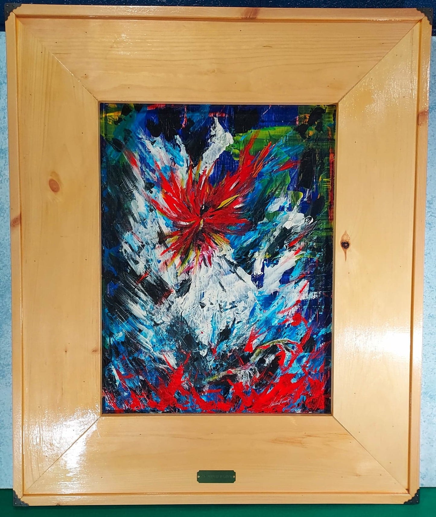 The Aroused Cock - Oil on Board - Rooster Painting Framed - Joey Havlock