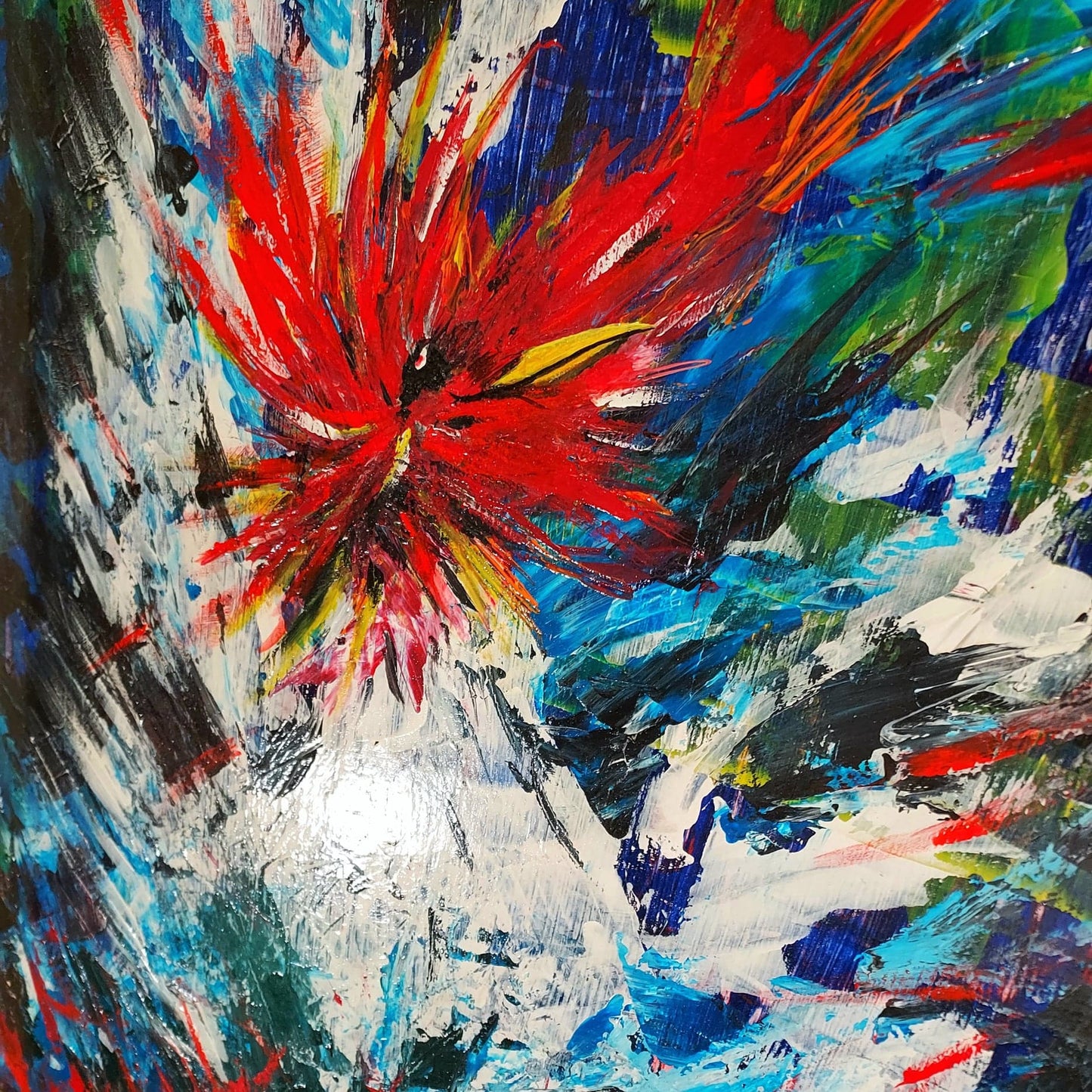 The Aroused Cock - Oil on Board - Rooster Painting Framed - Joey Havlock