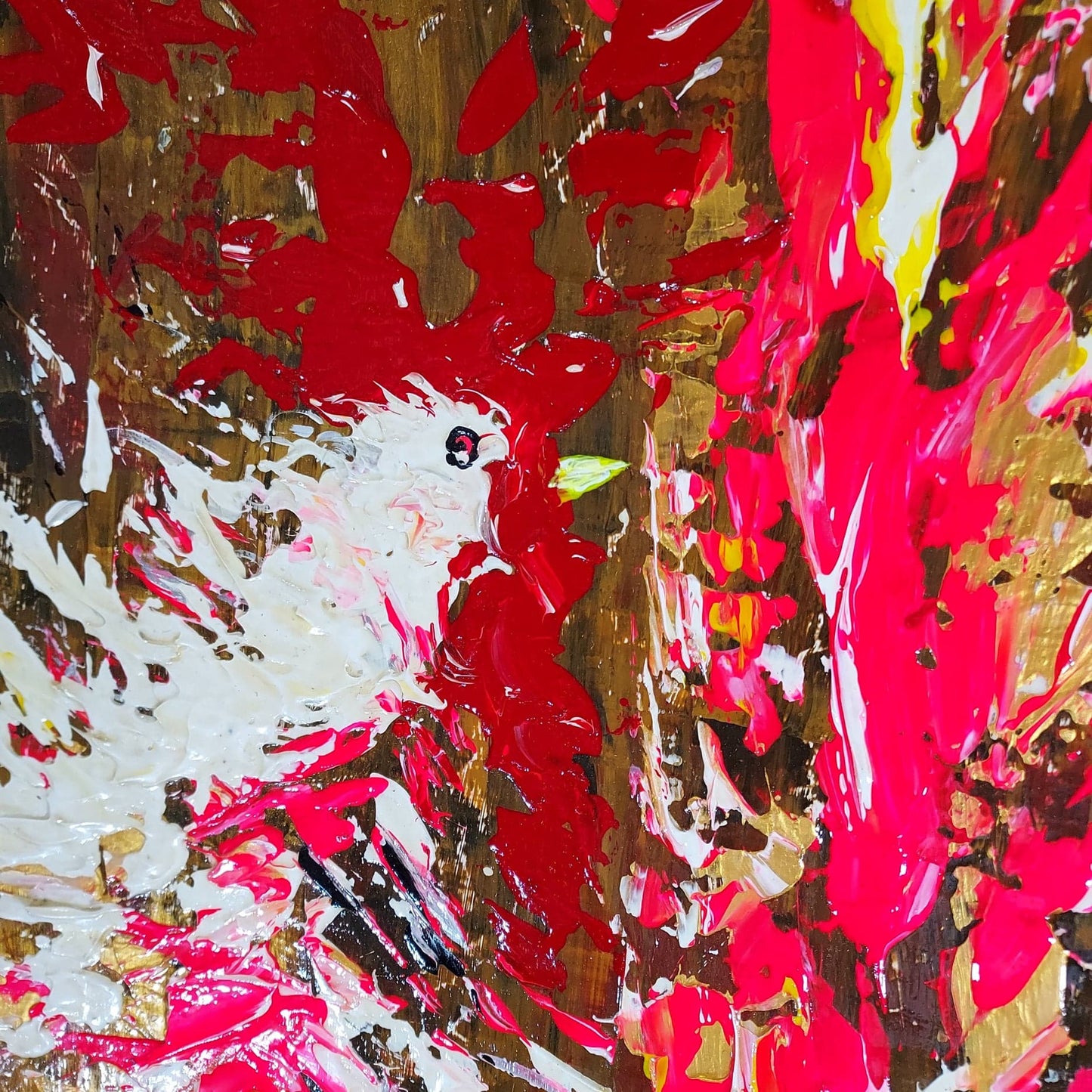 Provocative Cock Waltz - Oil on Board - Rooster Painting Framed - Joey Havlock