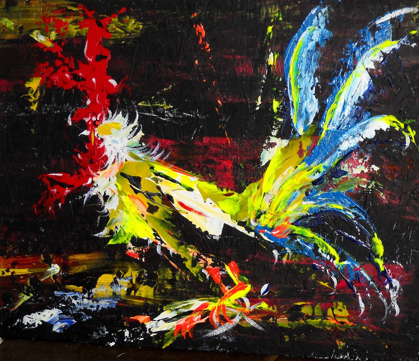 Cockadelic - Oil on Board