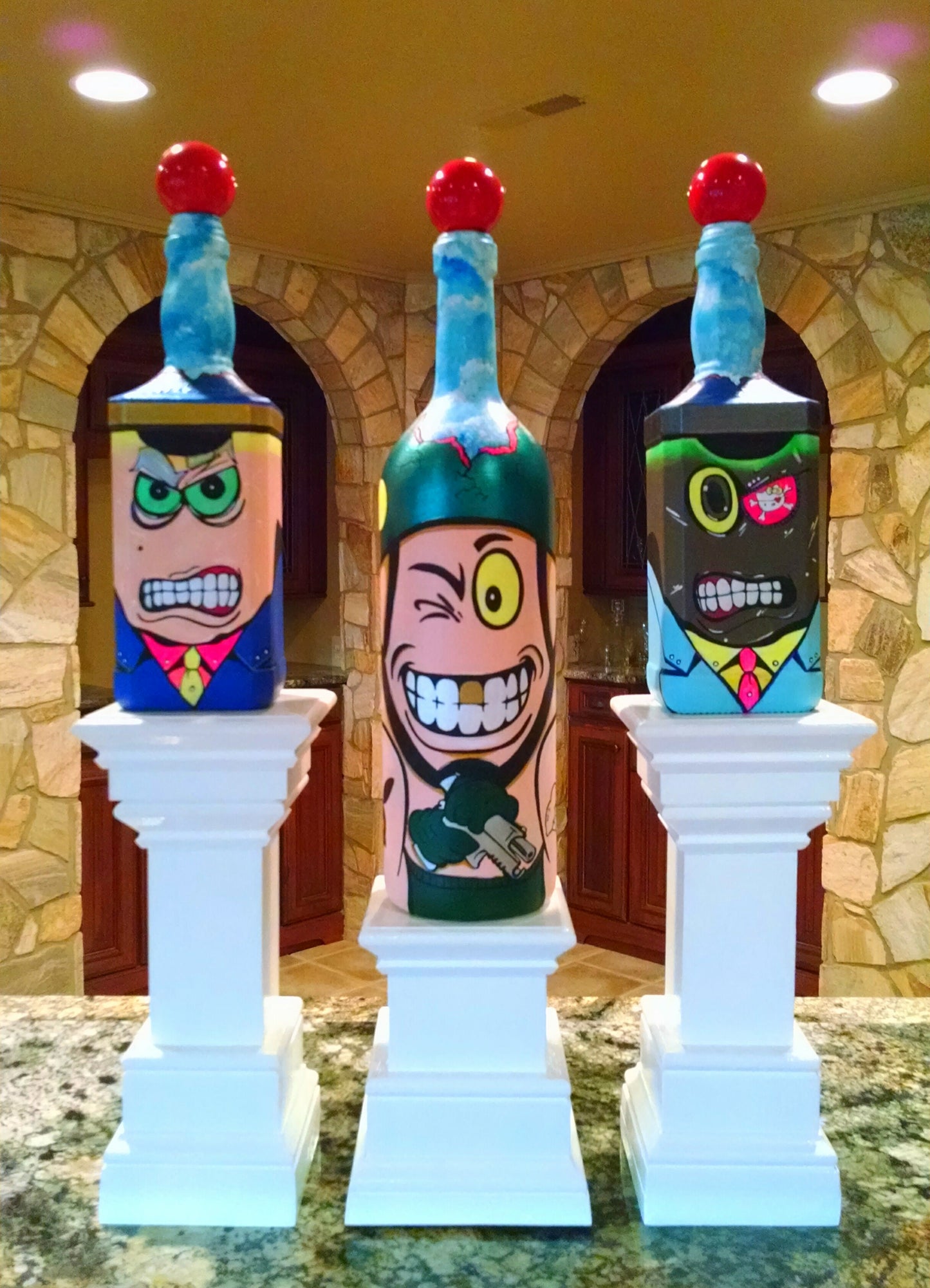 Popademic - GENERAL DISASTER - Original Painted Bottle - Joey & Rhonda Havlock