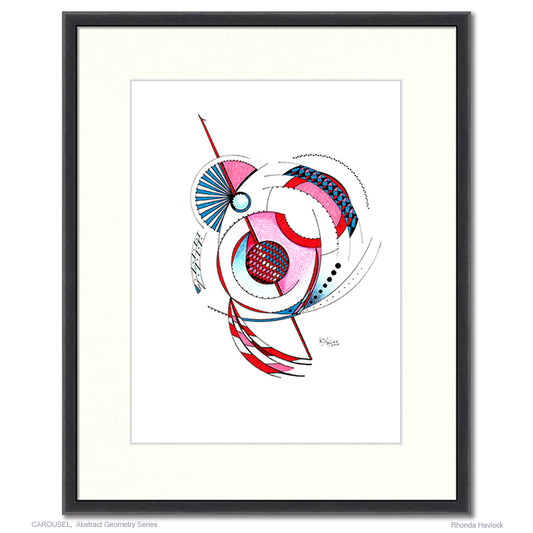 CAROUSEL - Original Drawing - Abstract Geometry by Rhonda Havlock