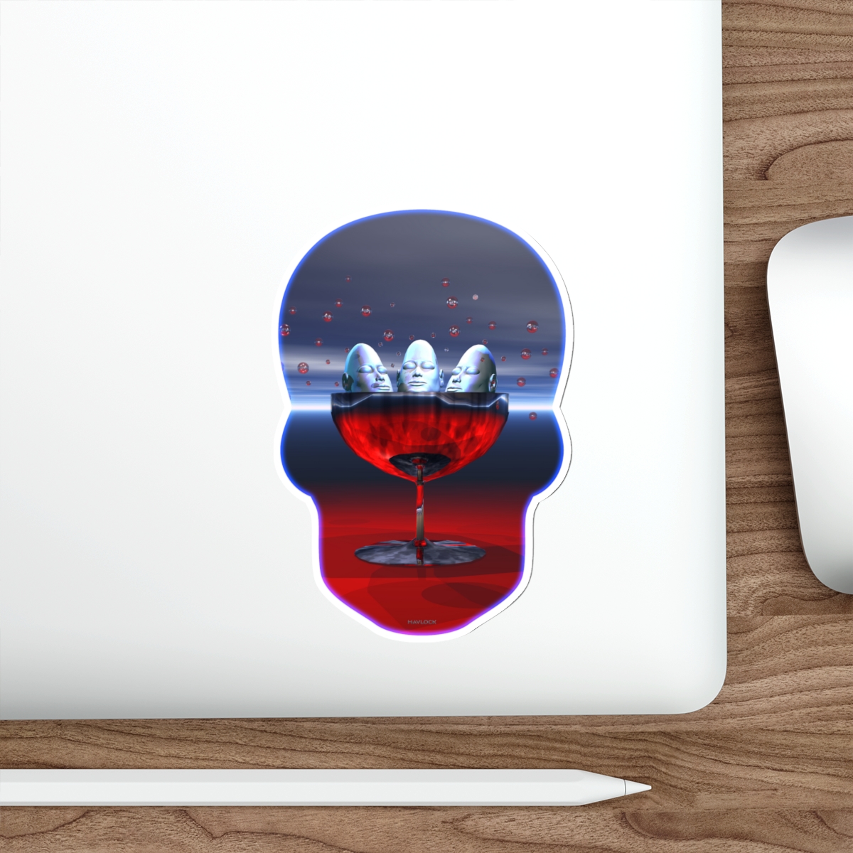 A Glass of Fine Minds - Die-Cut Sticker 5" x 5" - Image 2