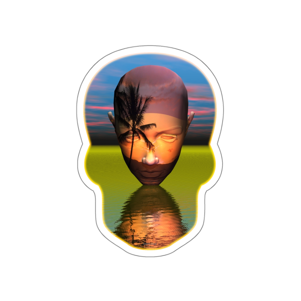Mind Island Sunrise - Die-Cut Sticker 5" x 5"