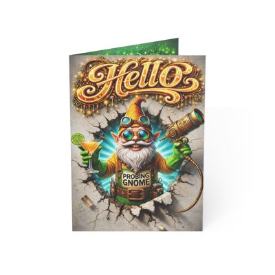 HELLO Greeting Card - You're On My Mind - GnomePOP Probing Gnome Collection - Key Lime Kenny