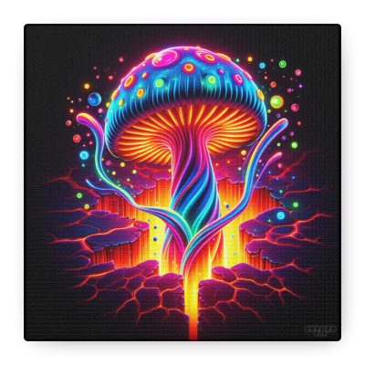 Night Spores Collection ~ ELECTRIC MYCOMIRAGE ~ 6" Stretched Canvas POP 1.25" Deep