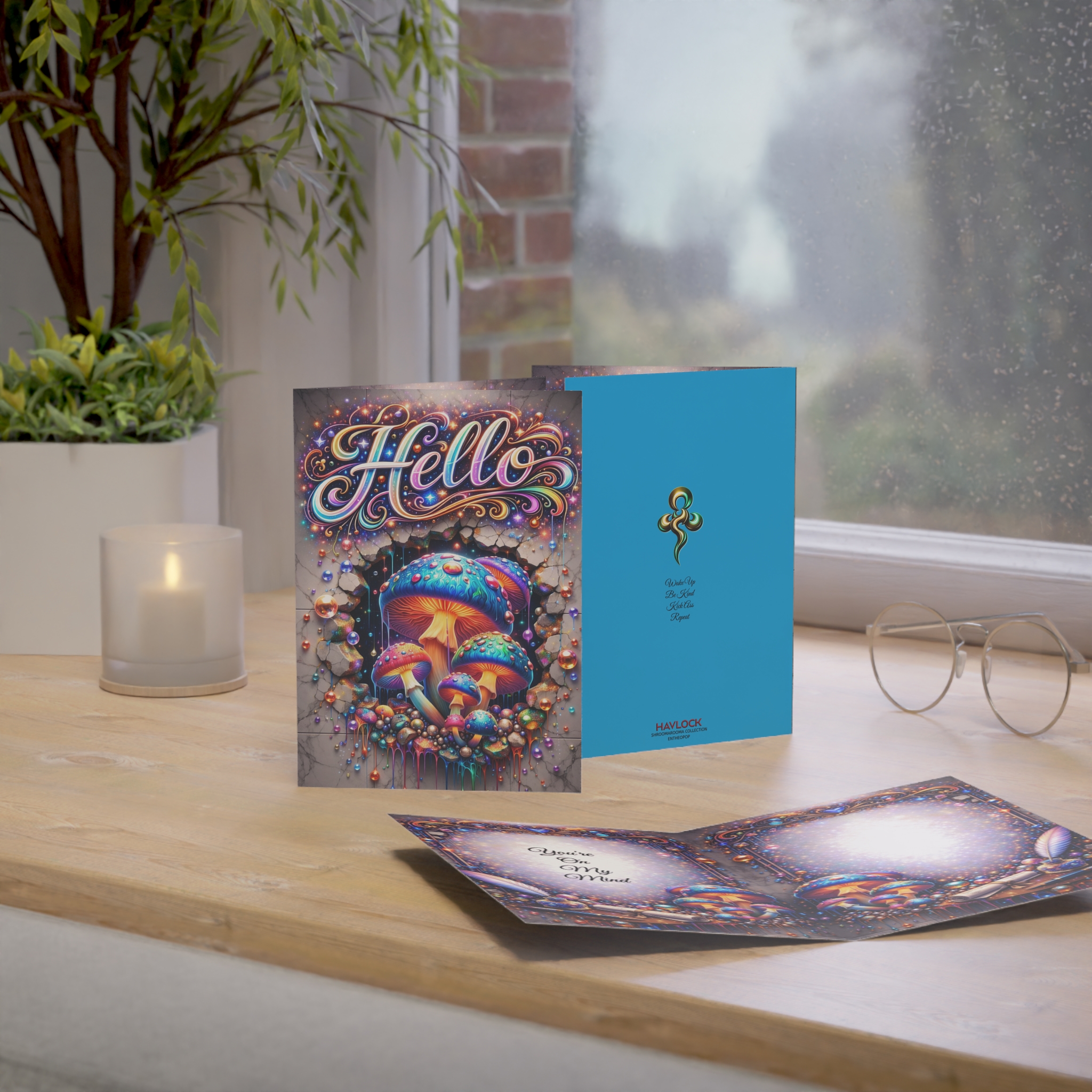 HELLO Greeting Card - You're On My Mind - Shroomarooma Mushroom Collection - Cosmic Blossom - Image 3