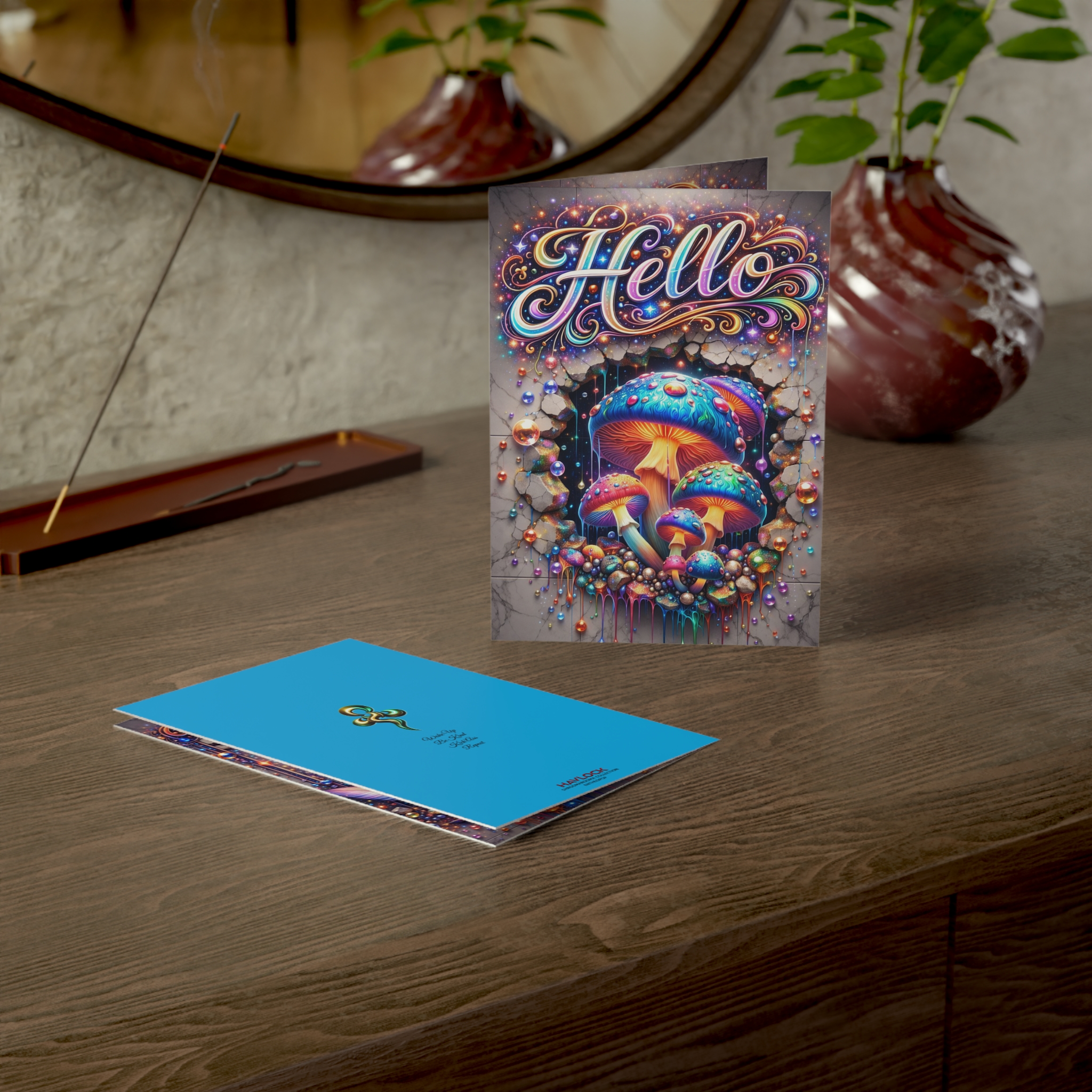 HELLO Greeting Card - You're On My Mind - Shroomarooma Mushroom Collection - Cosmic Blossom - Image 4