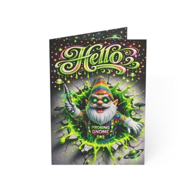 HELLO Greeting Card - You're On My Mind - GnomePOP Probing Gnome Collection - Paul's Pokey Tool