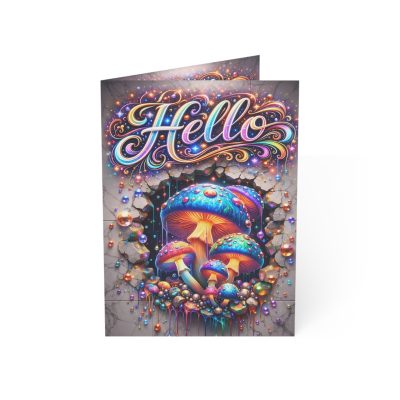 HELLO Greeting Card - You're On My Mind - Shroomarooma Mushroom Collection - Cosmic Blossom