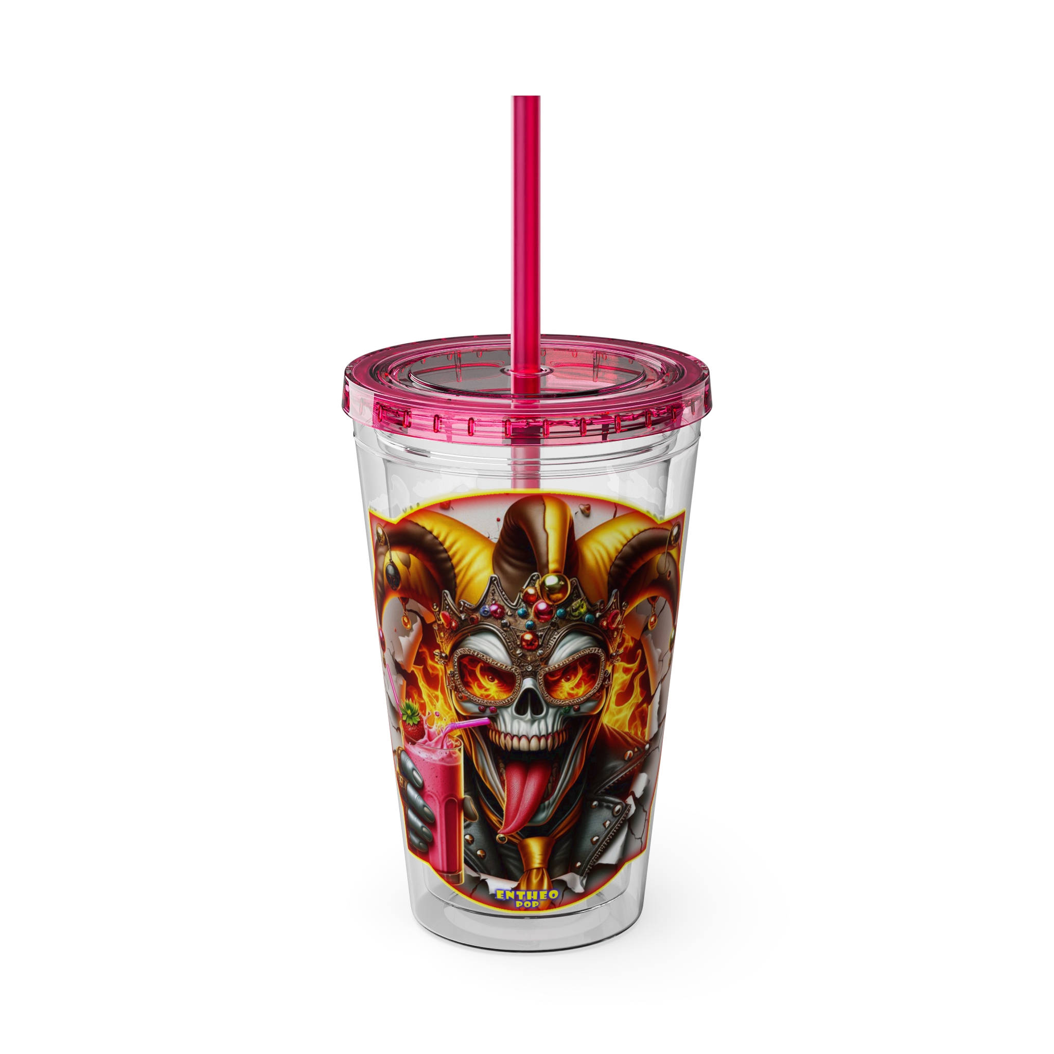 Smoothies Collection ~ WILD BERRY ~ Sunsplash Tumbler with Straw, 16oz