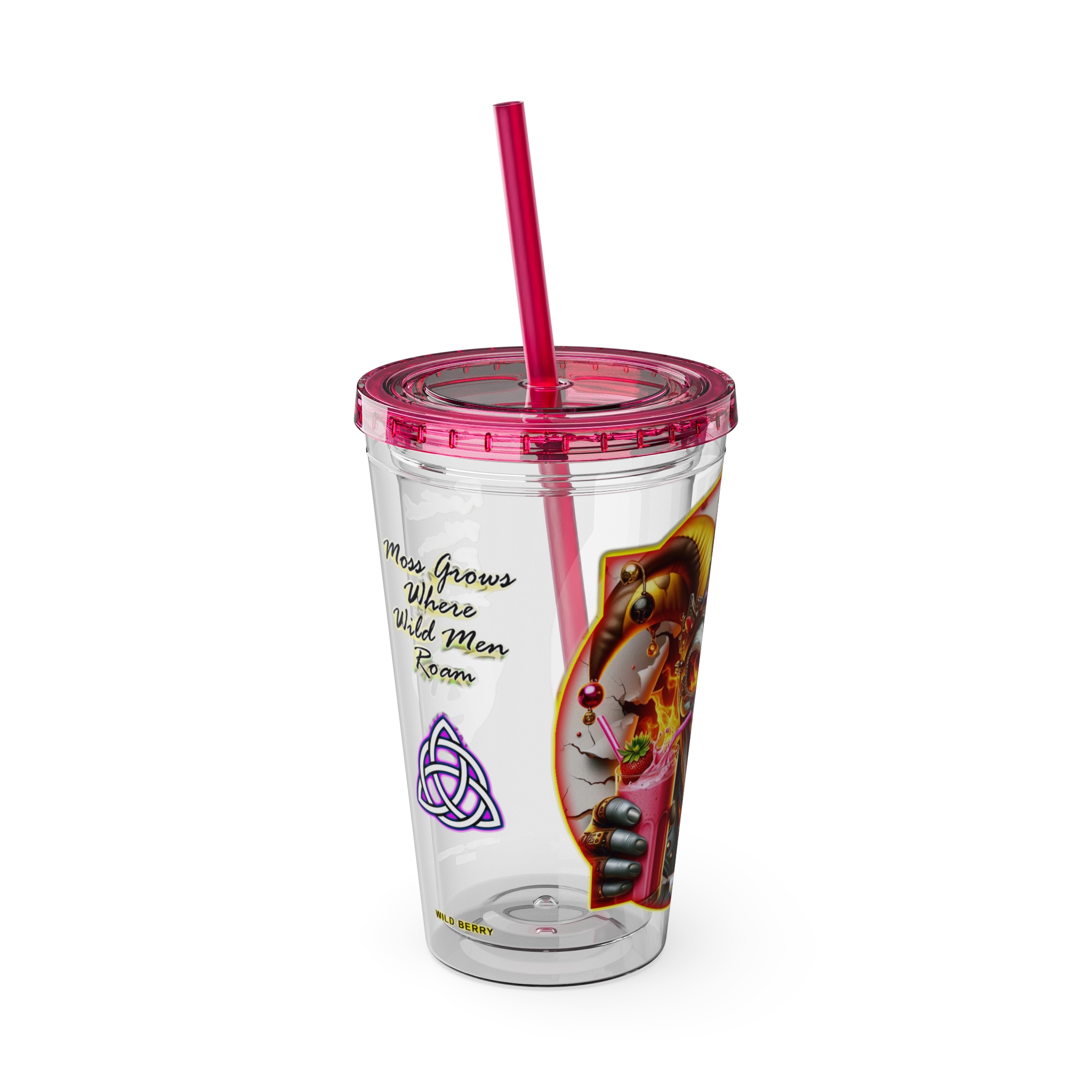 Smoothies Collection ~ WILD BERRY ~ Sunsplash Tumbler with Straw, 16oz - Image 2