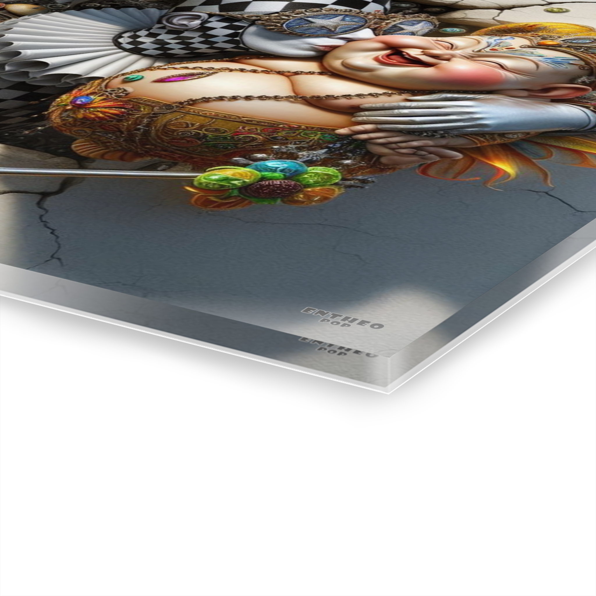 Acrylic Print - CHUBBY KISS - The Buddha Collection - Jesterama - 12" French Cleat Hanging - Image 3