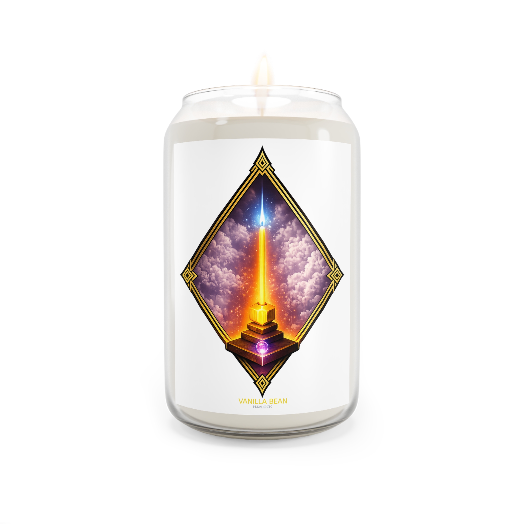 GOLDEN LIGHT - Scented Soy Candle, - Vanilla or Spice - Candlesticks Collection - Image 5