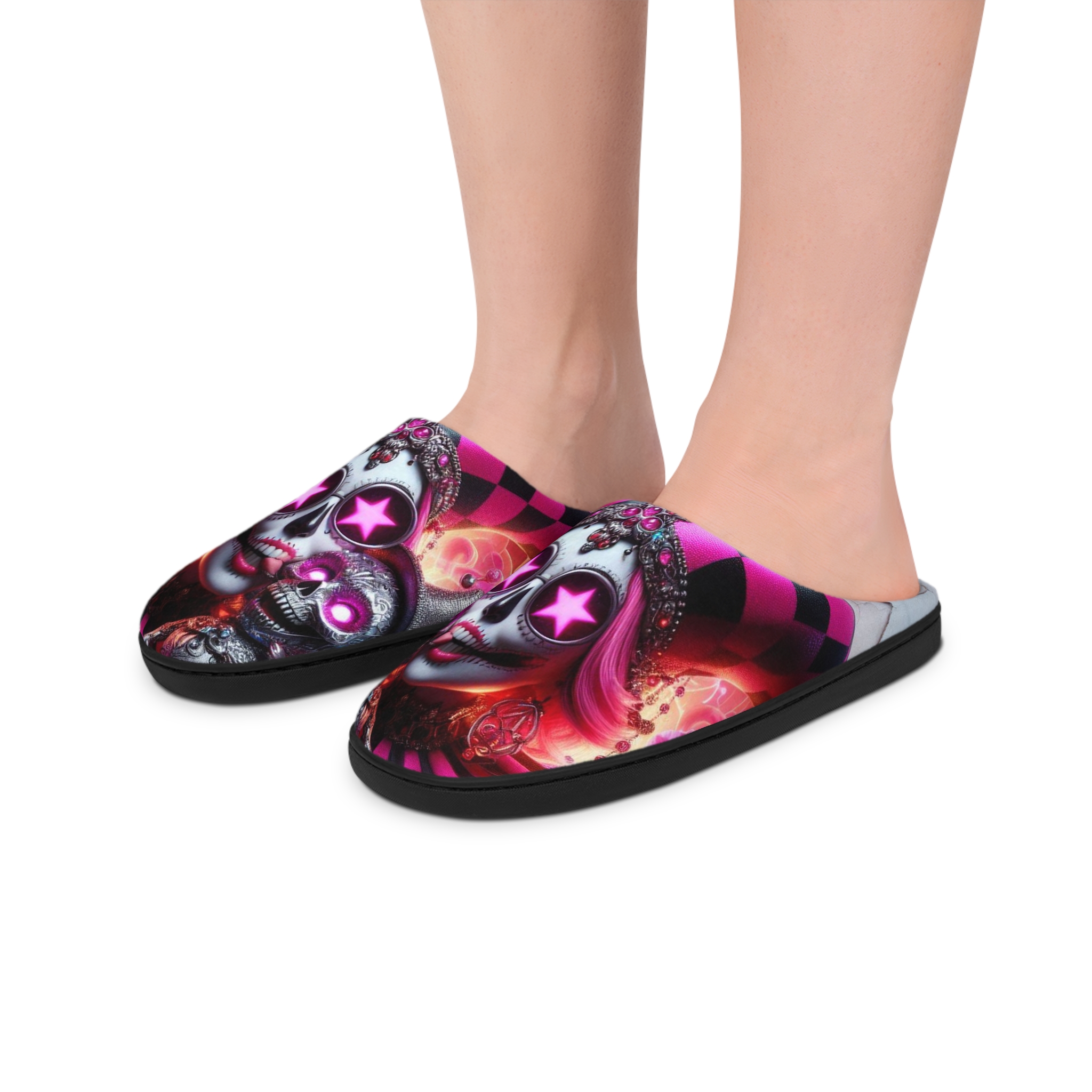 Women's Indoor Slippers - PINK VOODOO - Jesterama Collection - Image 2