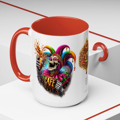LOVE Mug Large 15oz Colorful Mug - Jesterama Coffee Collection - SKULL CAFE CELEBRATION
