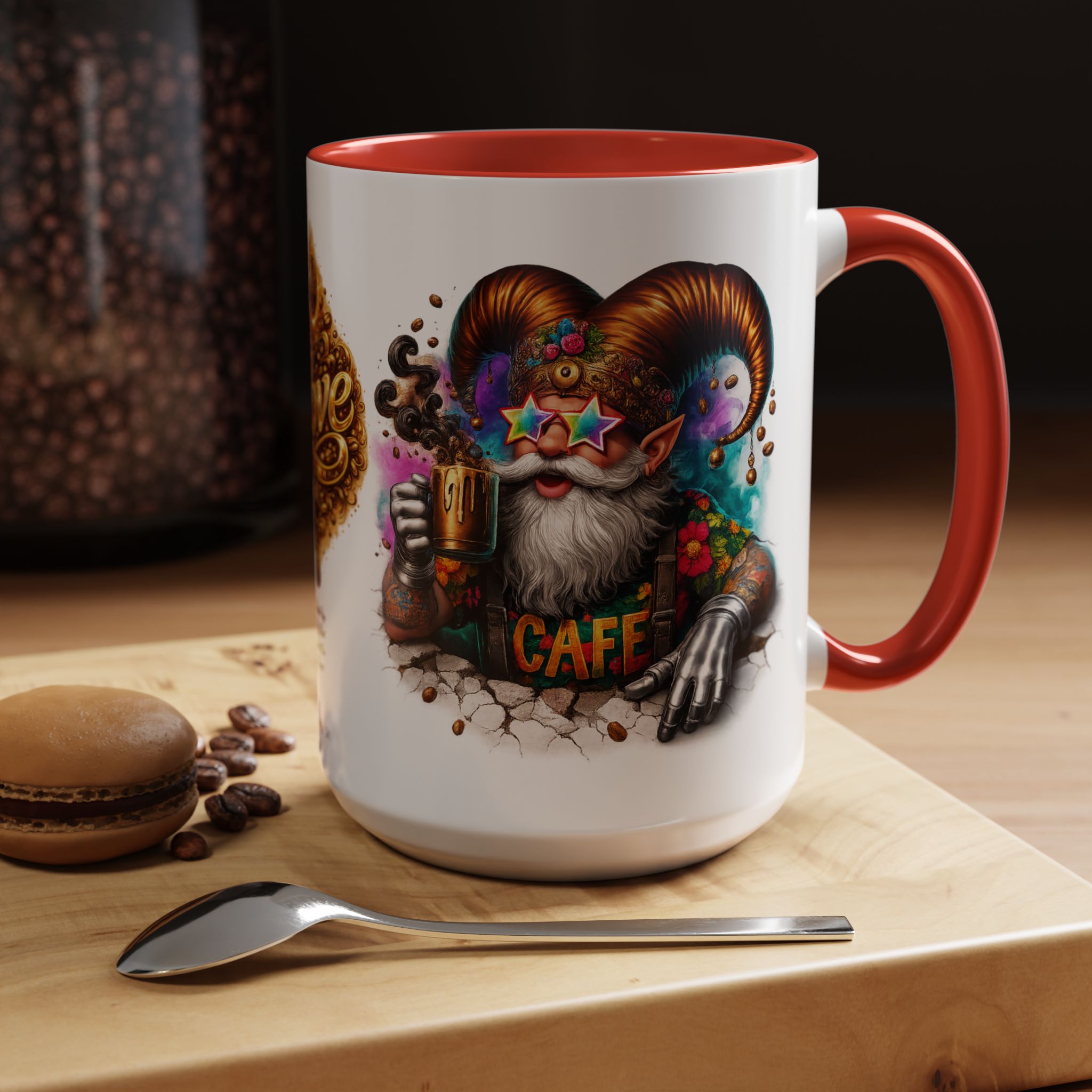 LOVE Mug Large 15oz Colorful Mug - GnomePOP Coffee Collection - CINNAMIN CARL'S CAFE - Image 9