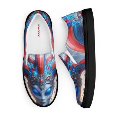 Men’s Slip-On Canvas Shoes – ROYAL BLUE – Jesterama Aliens Collection