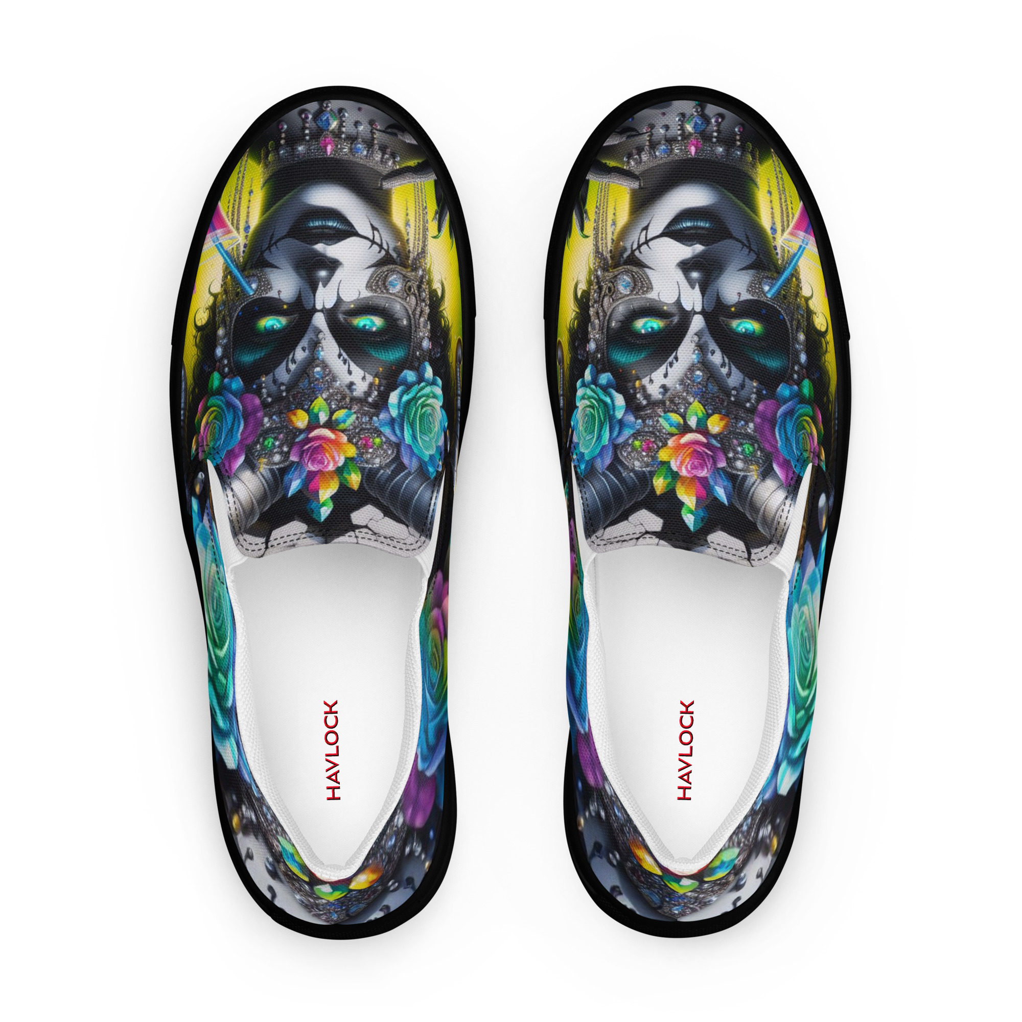 Women’s Slip-On Canvas Shoes – GOTH GORGEOUS – Jesterama - Image 8