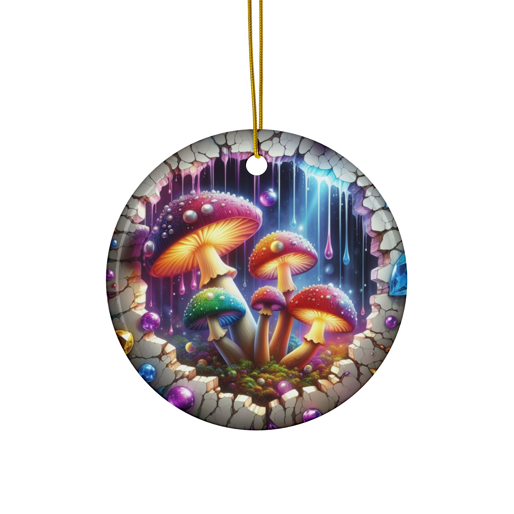 Mycelium Treasures Collection - LUMINESCENT MYCOGEMS - Ceramic Ornament - Image 4