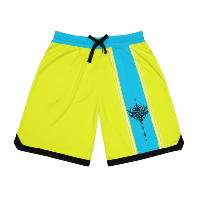 Long Shorts - SKULL TRIO - Yellow Bright - Jesterama Series - Jester Sigil EntheoPOP