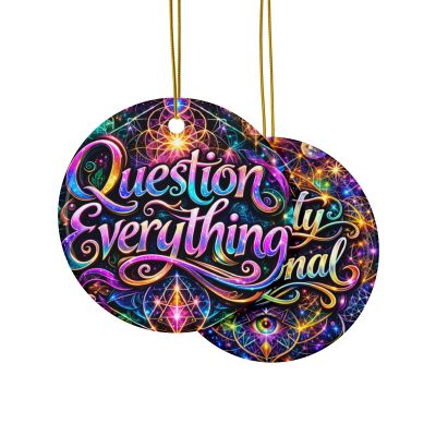 QUESTION EVERYTHING - Reality Is Optional - Ceramic Ornament - Words of Wisdom Collection